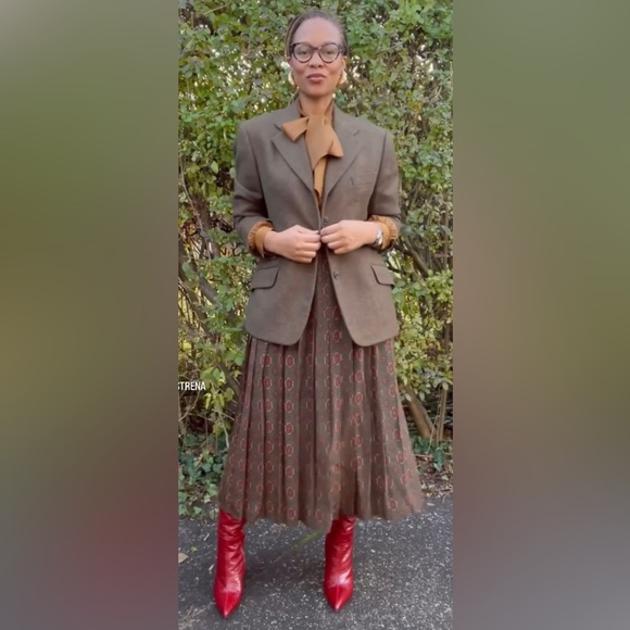 Vintage Liz Claiborne Pleated Silk Skirt - Picture 9 of 11